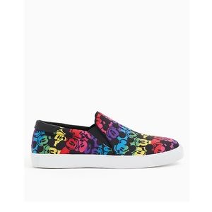 DISNEY MICKEY MOUSE RAINBOW BLACK CANVAS SNEAKER